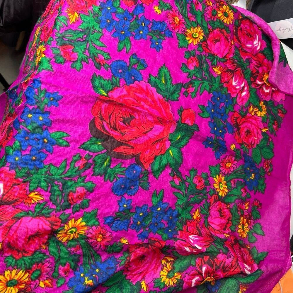 Floral bold colors vivid beautiful scarve